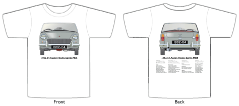 Austin Healey Sprite MkII 1962-64 T-shirt Front & Back